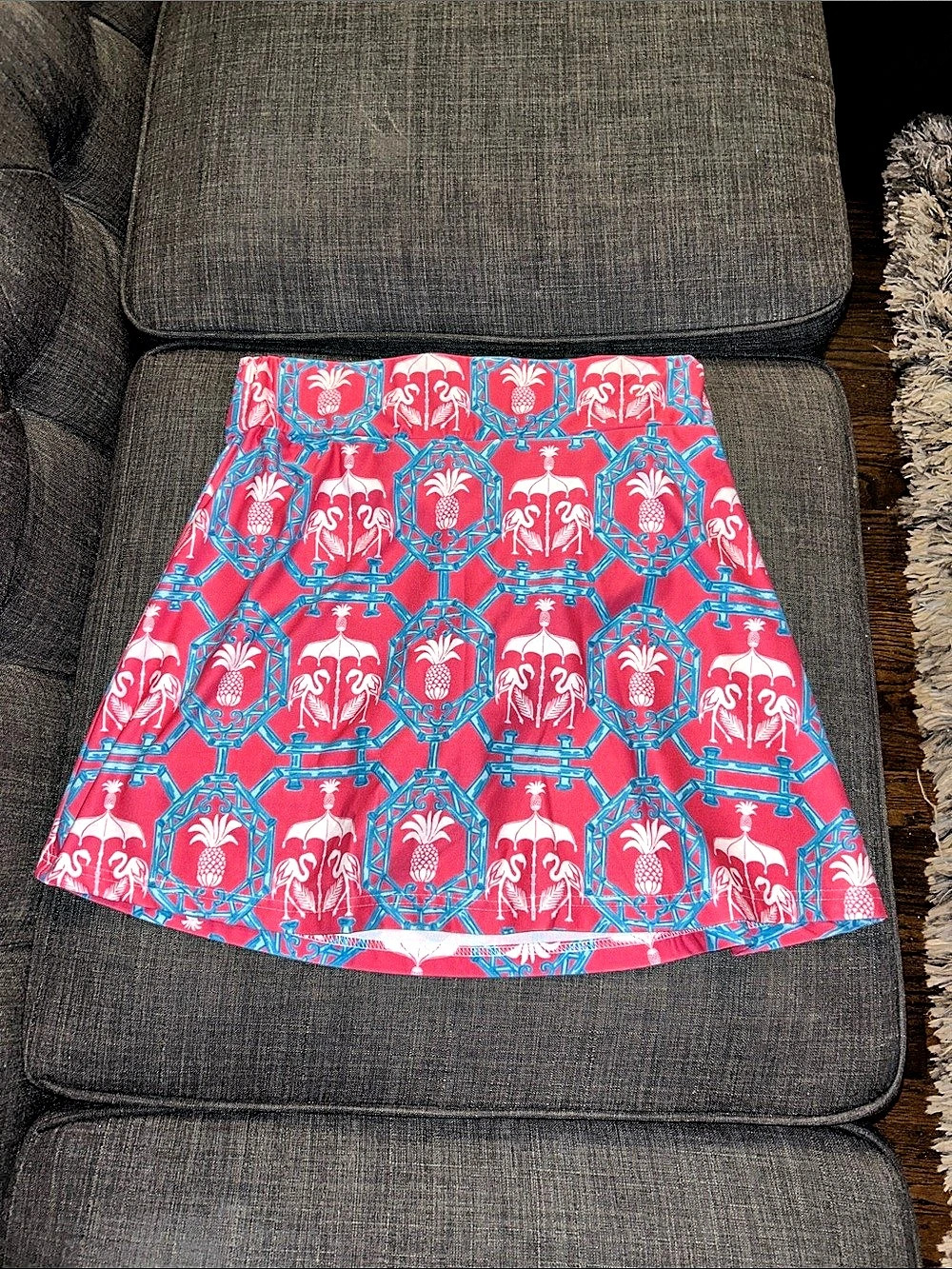 Kaeli Smith Geometric Mini Skirt in Pink & Blue Size Medium